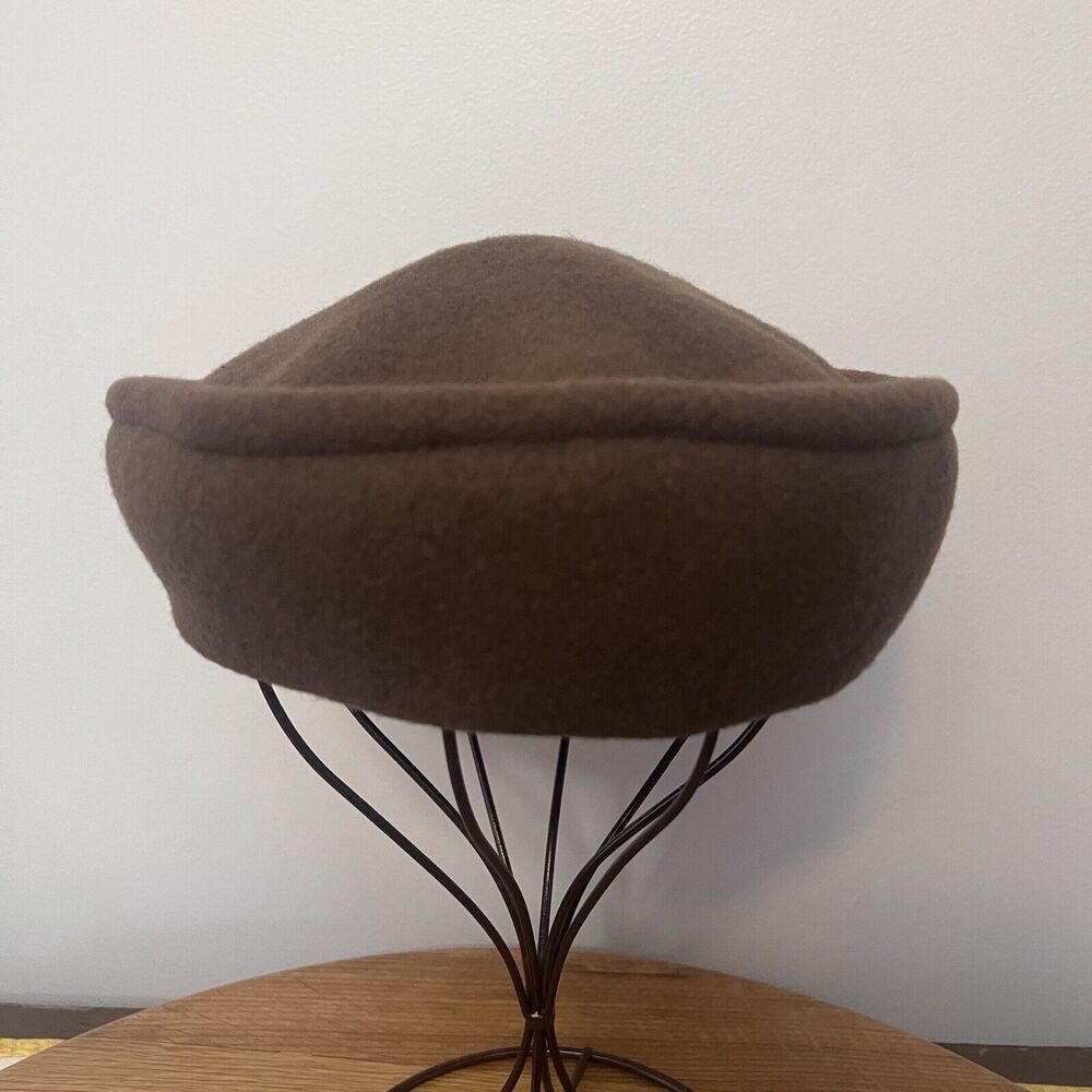 Parkhurst 100% Wool Pillbox Hat Brown Regal Classy Classic Dressy Vintage Style